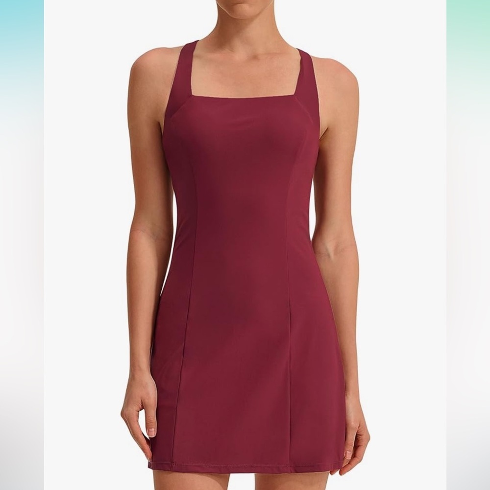 EZRUN Square Neck Tennis Dress Athletic